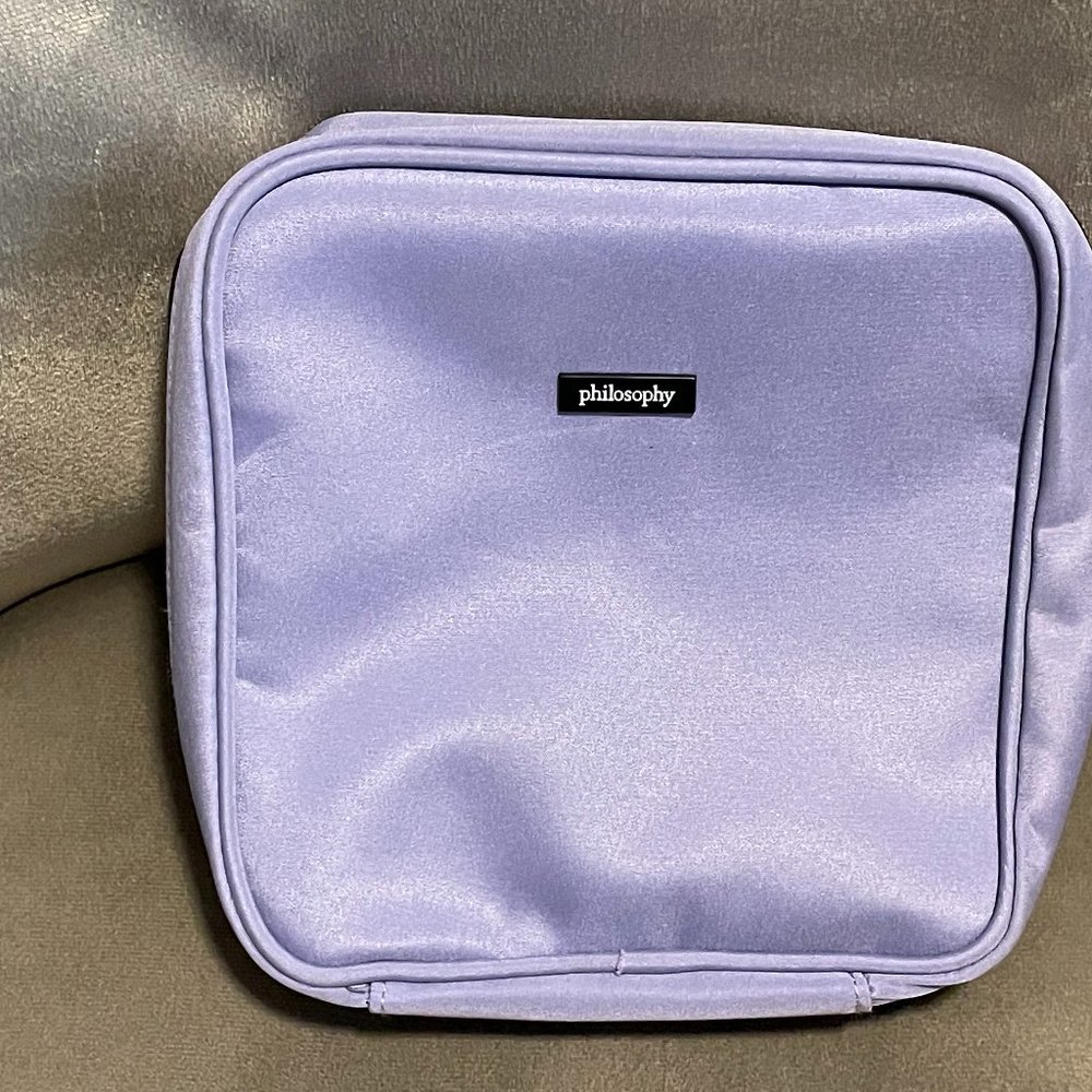 Philosophy Lavender Color Cosmetic Bag Zip Around 8" x 8" x 2.5"